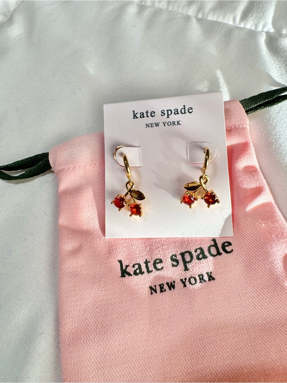 Kate Spade Cherry Drop Huggies Earrings - Picture 5 of 8